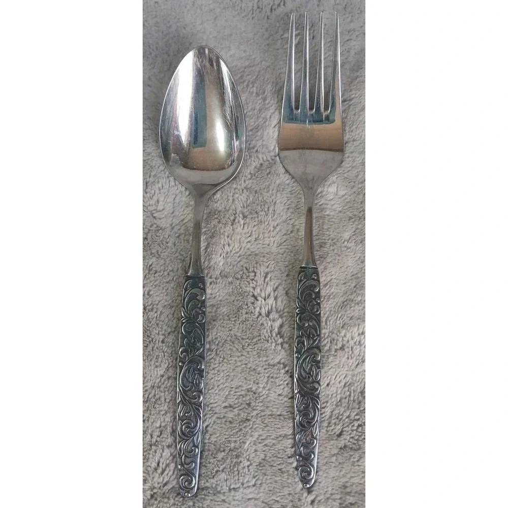 Fork Spoon Set‎ Riviera Cordova Stainless Steel Japan Flatware Floral Vine